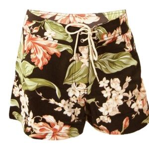 KECHIKA BOARDSHORT Floral Lace-Up Tropical Shorts